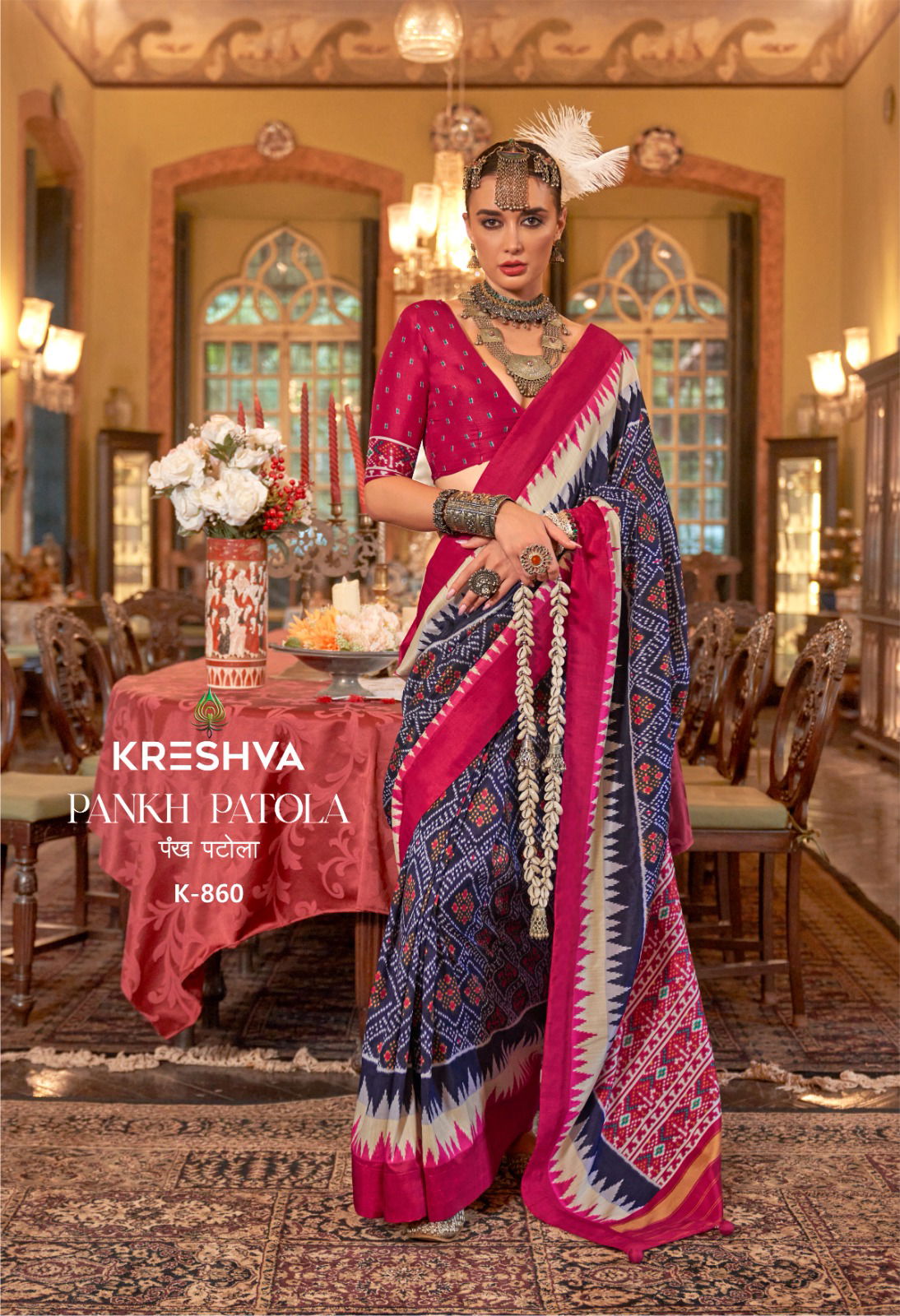 Pankh patola By Kreshva P V Silk Traditional Wear Saree Exporters In India